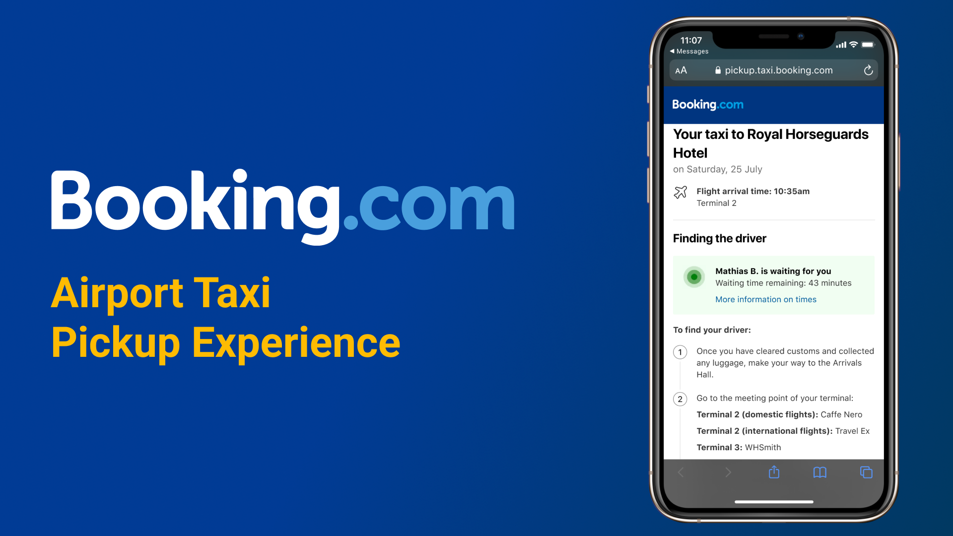 Booking.com - Pickup Experience Hero